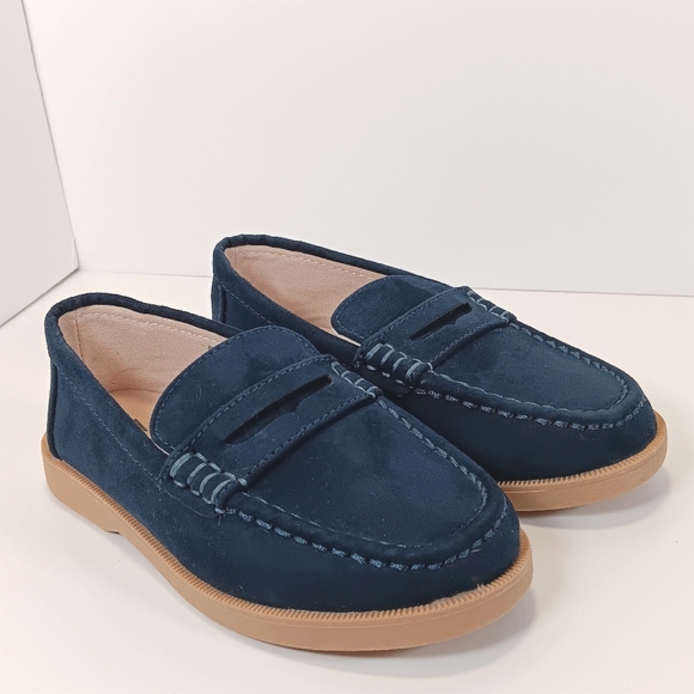 H&M Boys Navy Blue Slip-On Moccasin Loafers Size 9 Kids Casual Shoes